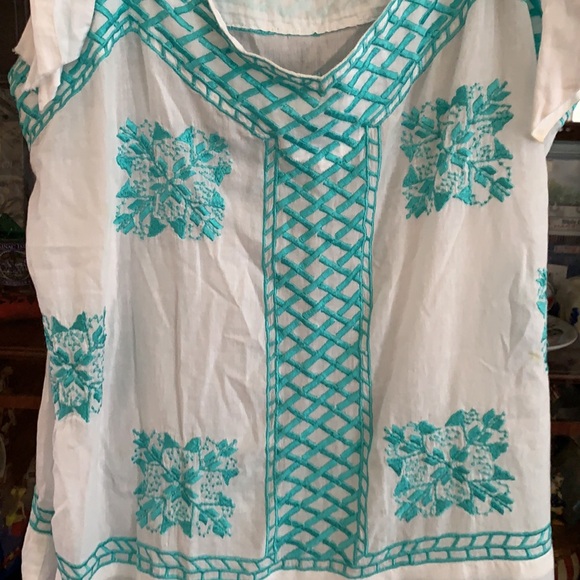 Juliet Dunn London 100.% cotton embroidered dress - Picture 2 of 7